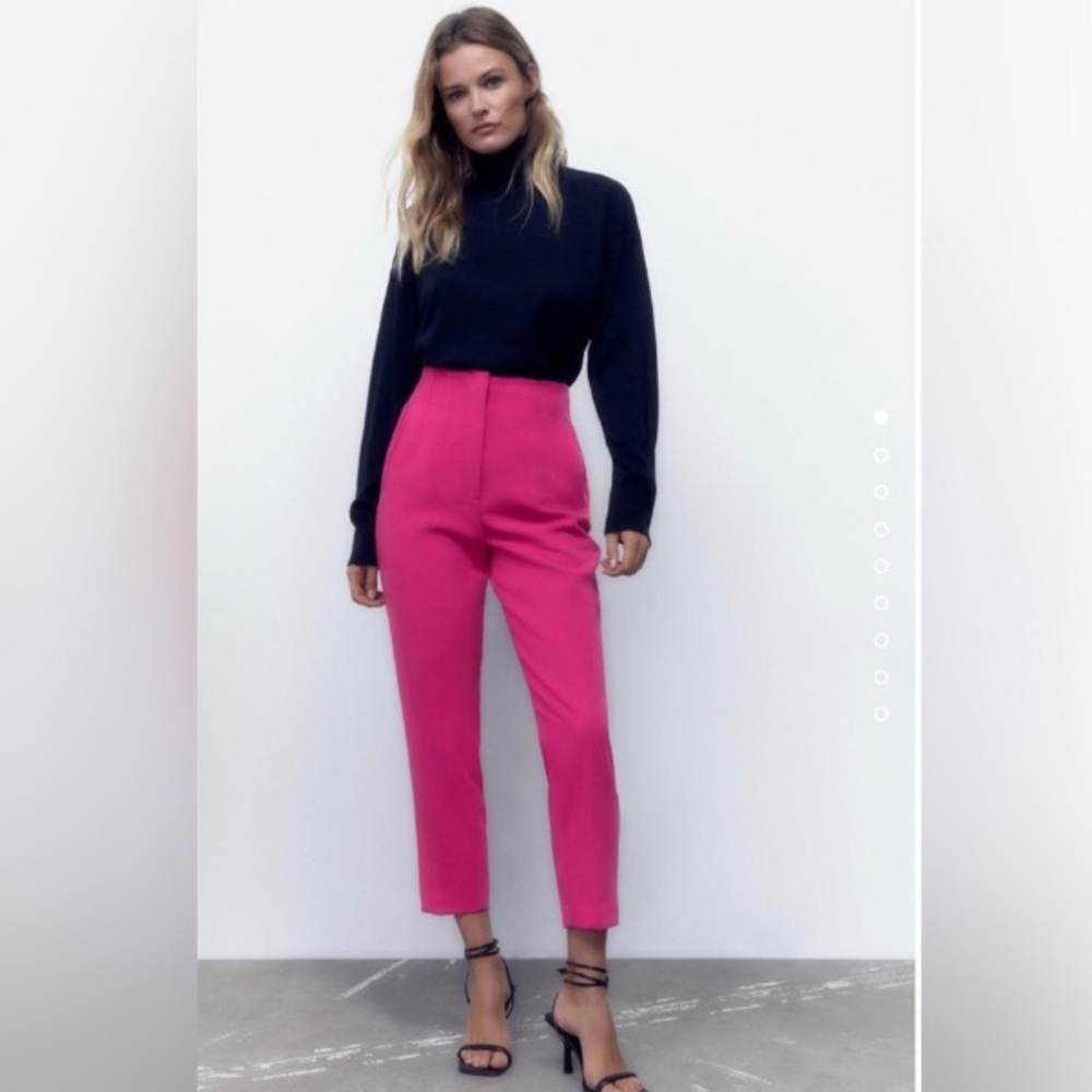 Zara High Waist Slim Fit Trousers - Picture 3 of 13